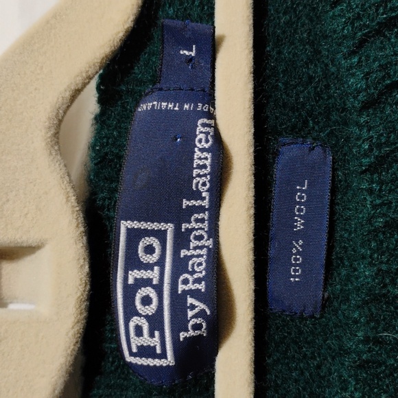 SALE! Polo Ralph Lauren Green Wool Vintage Sweater Hardly Worn Sz.L (A-73 CRATE) - Picture 3 of 9